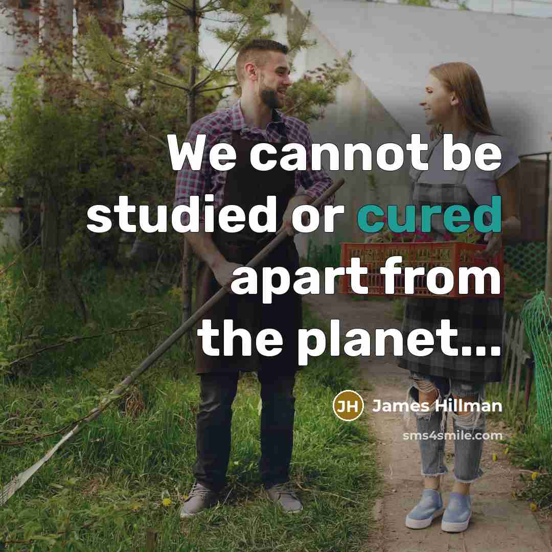 “We cannot be studied or cured apart from the planet...” quote by James Hillman
