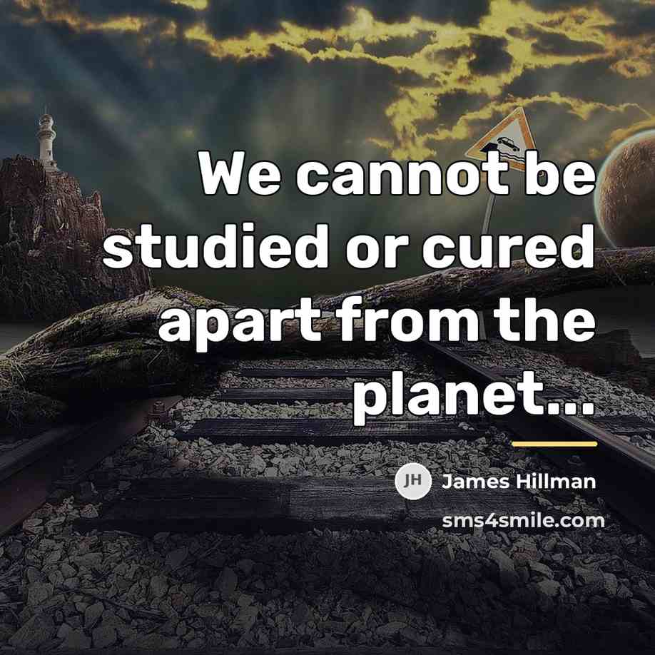 “We cannot be studied or cured apart from the planet...…” quote by James Hillman