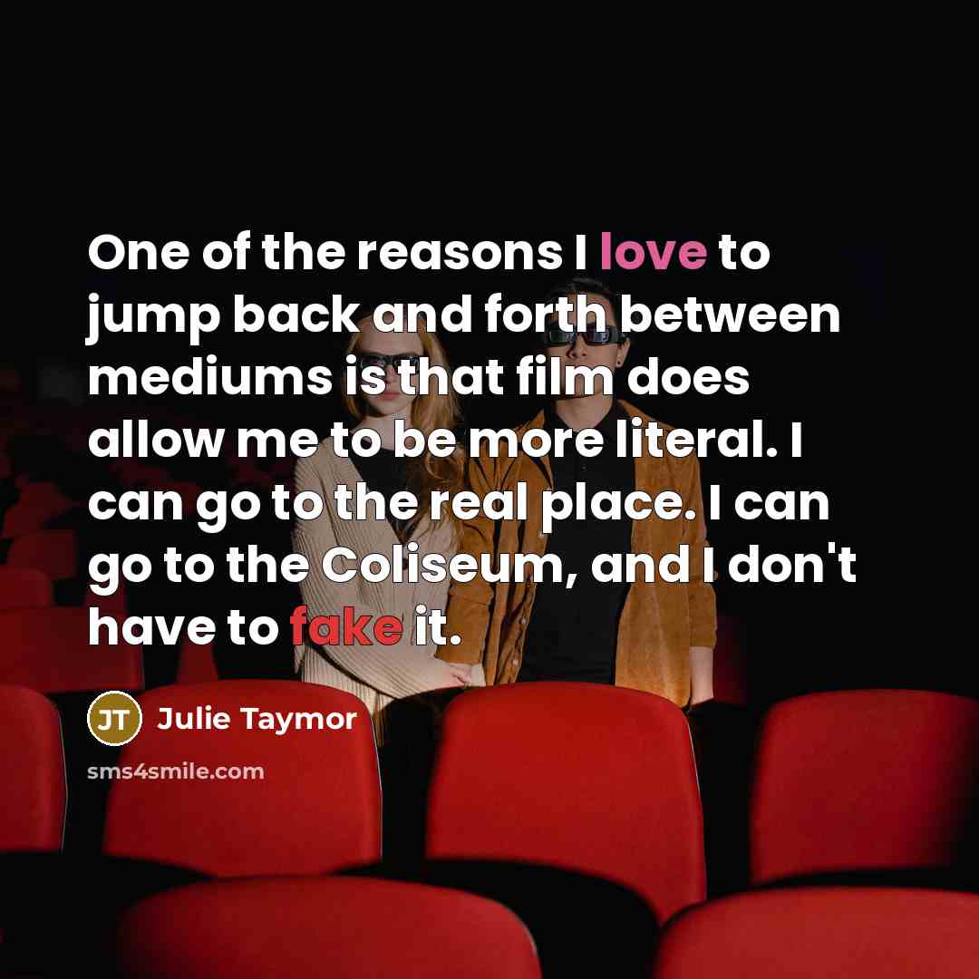 “One of the reasons I love to jump back and…” quote by Julie Taymor