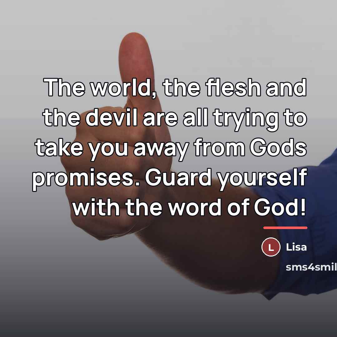 “The world, the flesh and the devil are all trying…” quote by Lisa