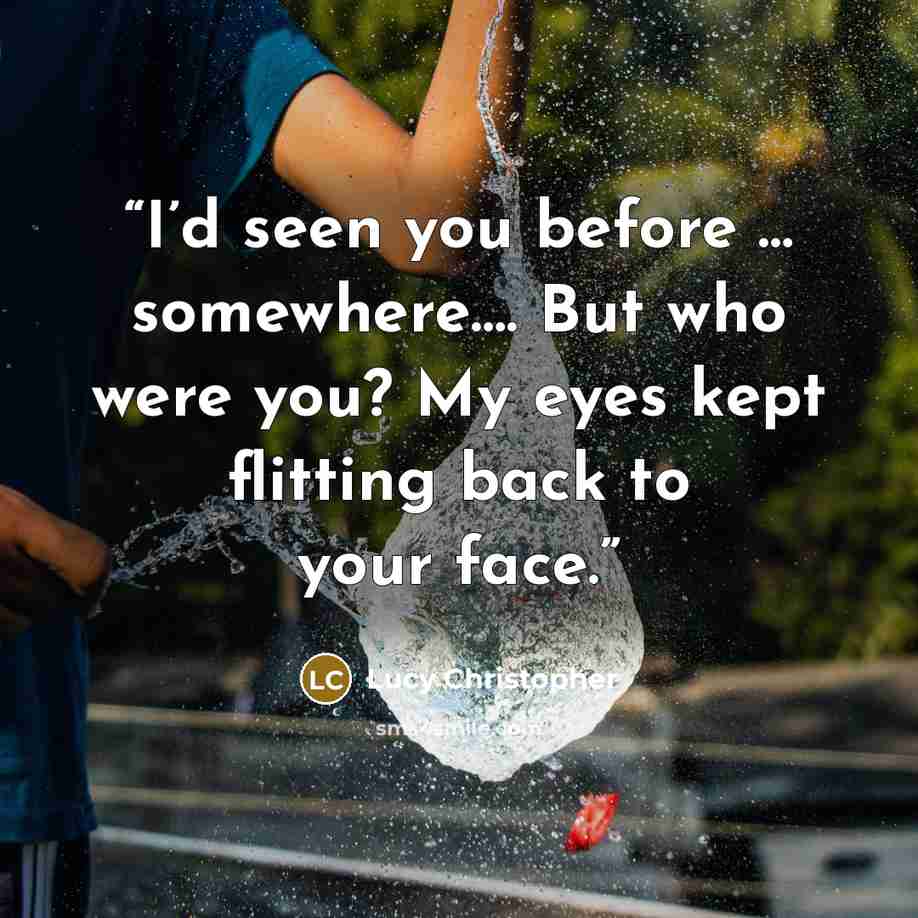 “I’d seen you before … somewhere…. But who were you? My eyes kept flitting back to your face.” quote by Lucy Christopher