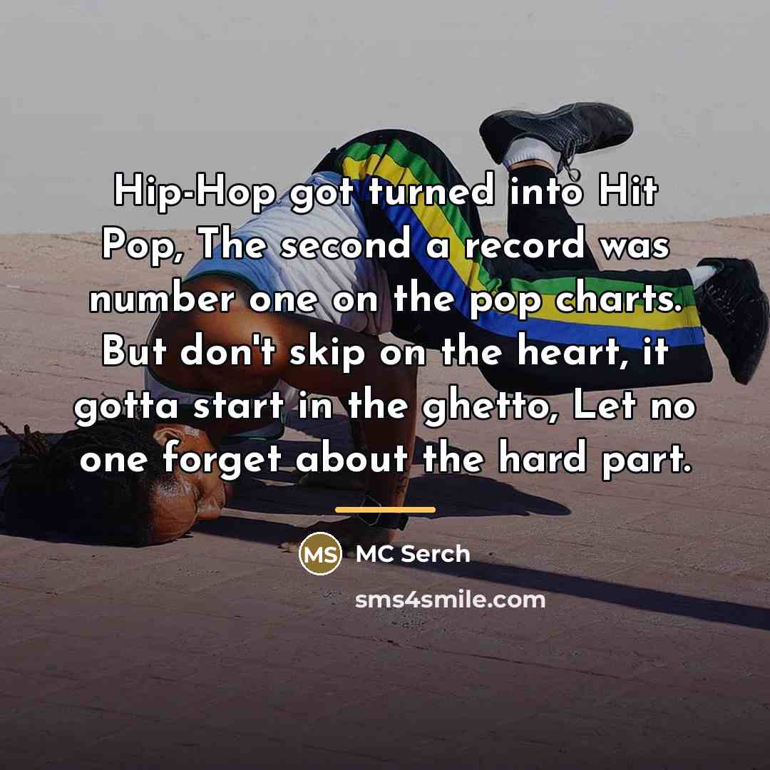 “Hip-Hop got turned into Hit Pop, The second a record…” quote by MC Serch