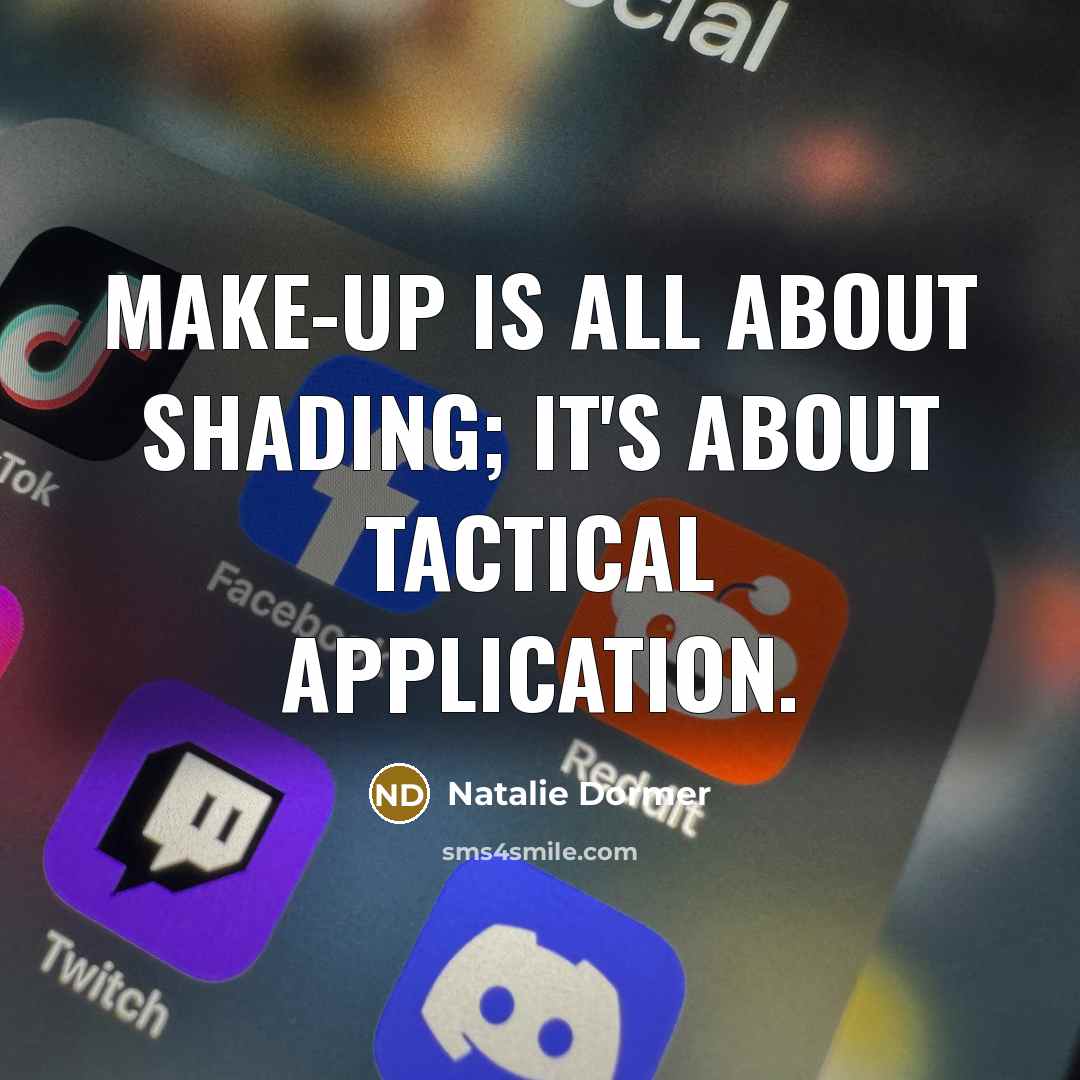 “Make-up is all about shading; it's about tactical application.…” quote by Natalie Dormer