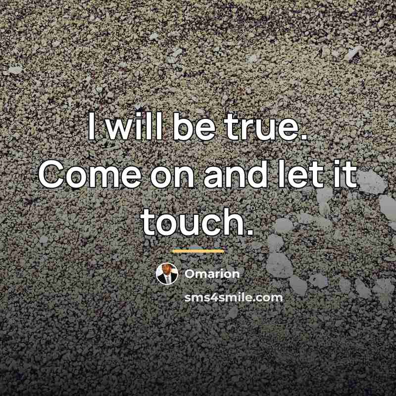 “I will be true. Come on and let it touch.…” quote by Omarion