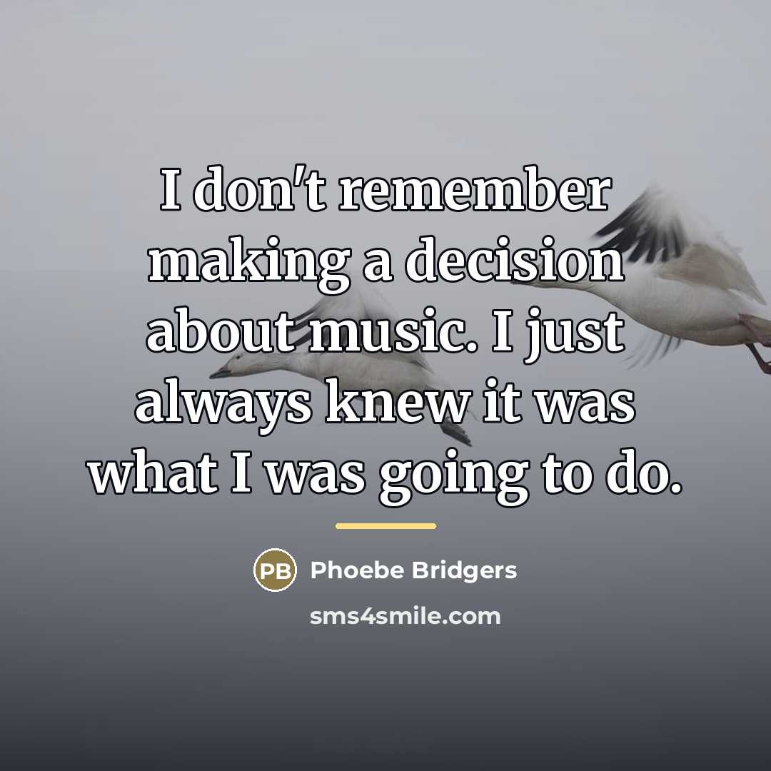 “I don't remember making a decision about music. I just…” quote by Phoebe Bridgers