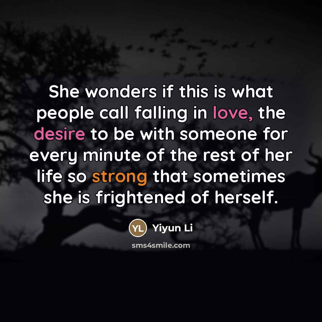 “She wonders if this is what people call falling in…” quote by Yiyun Li