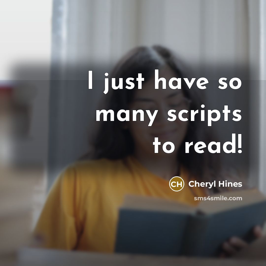 “I just have so many scripts to read!…” quote by Cheryl Hines