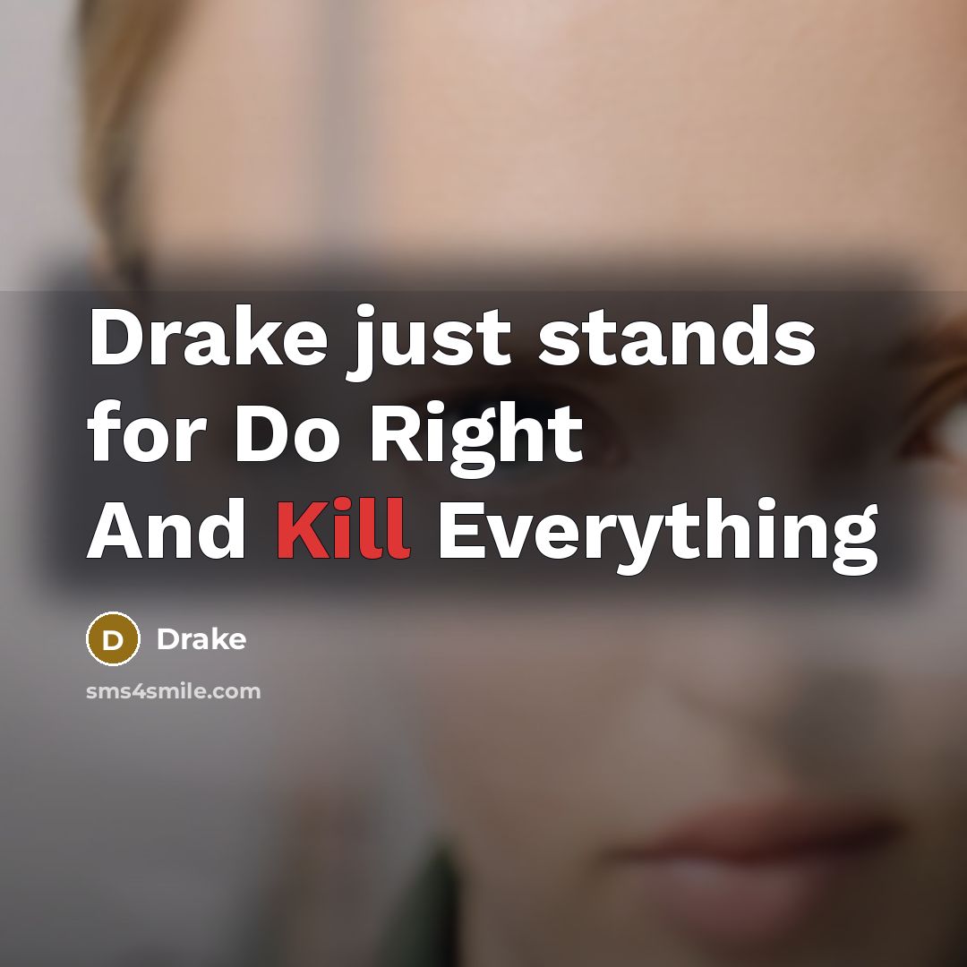 “Drake just stands for Do Right And Kill Everything” quote by Drake