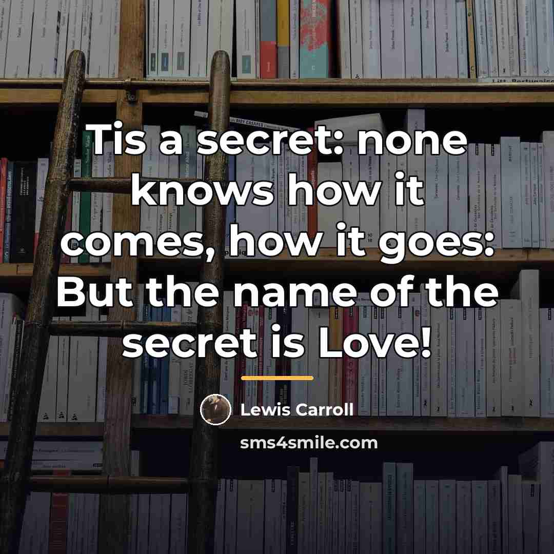 “Tis a secret: none knows how it comes, how it…” quote by Lewis Carroll
