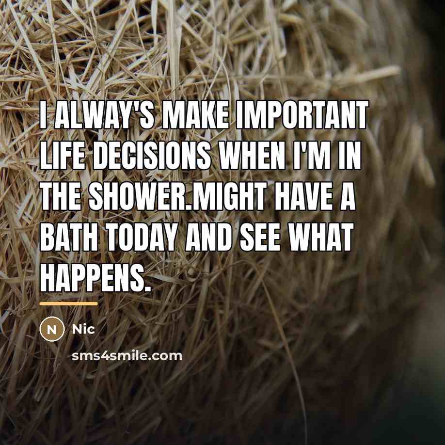 “I alway's make important life decisions when I'm in the…” quote by Nic