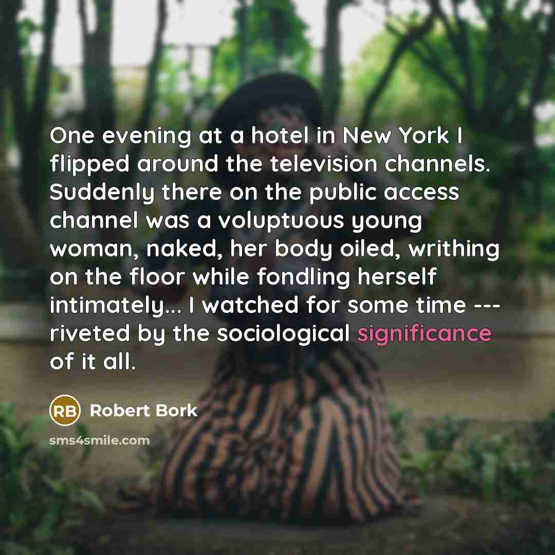 “One evening at a hotel in New York I flipped…” quote by Robert Bork