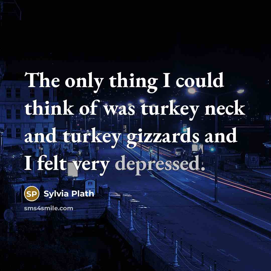 “The only thing I could think of was turkey neck…” quote by Sylvia Plath