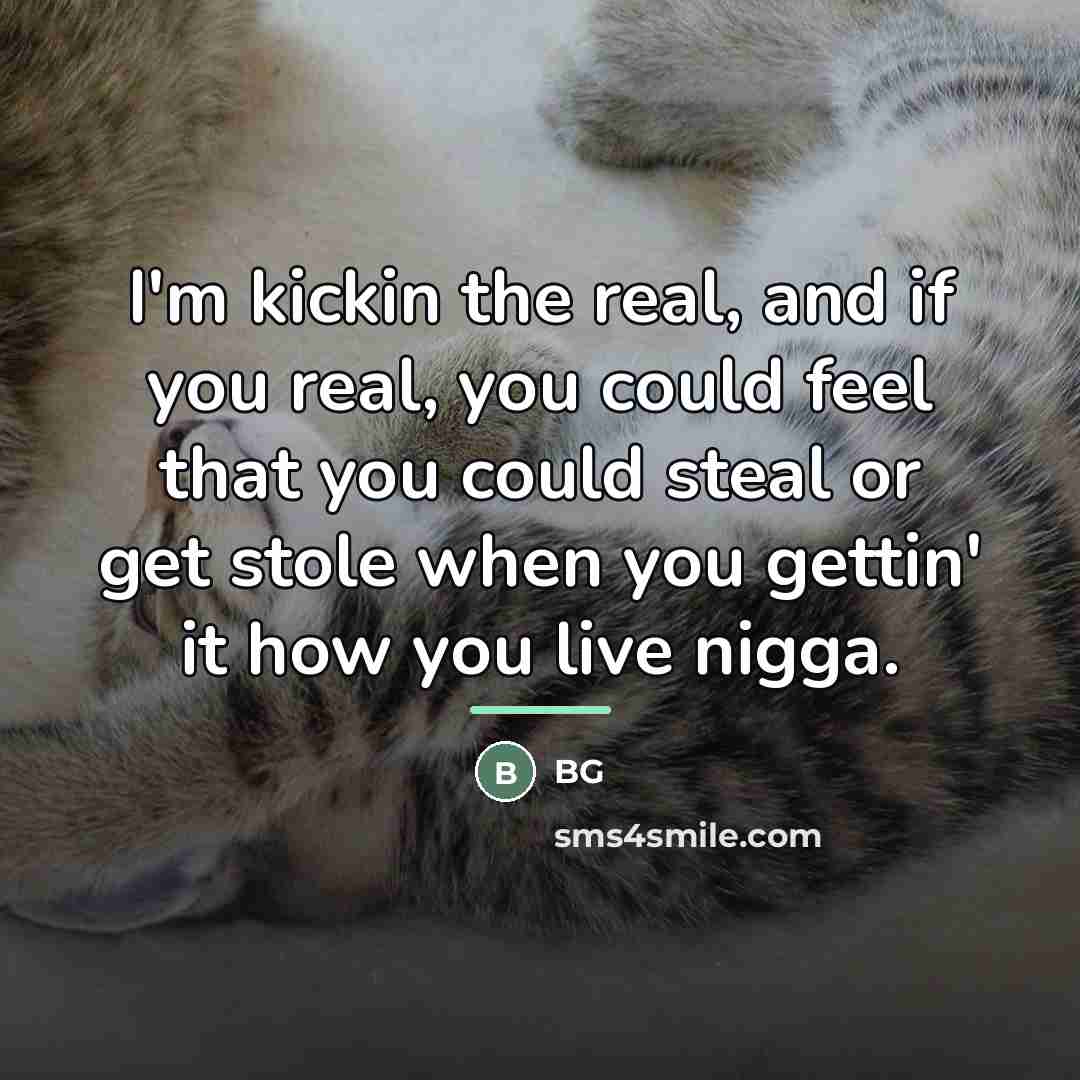 “I'm kickin the real, and if you real, you could…” quote by BG