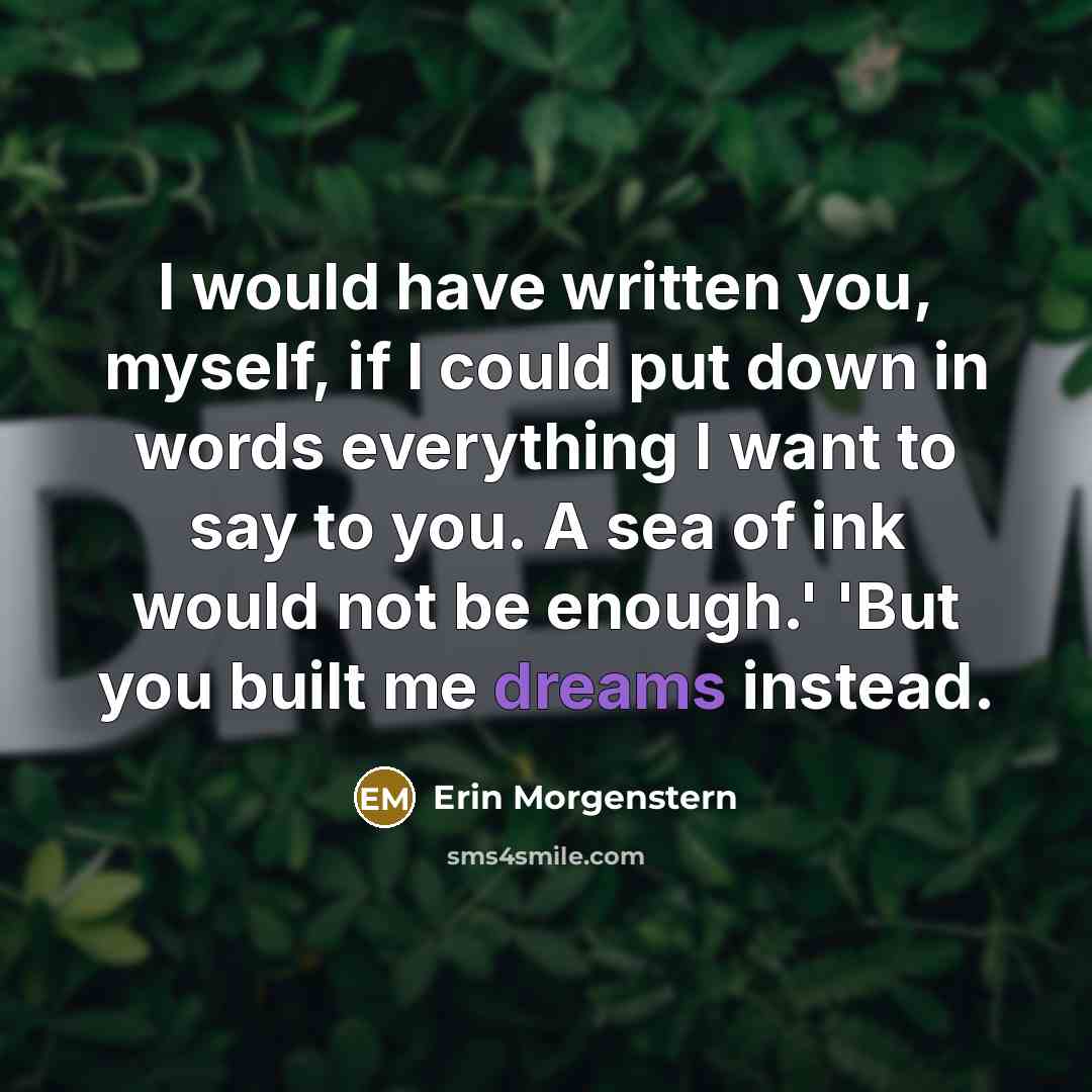 “I would have written you, myself, if I could put…” quote by Erin Morgenstern