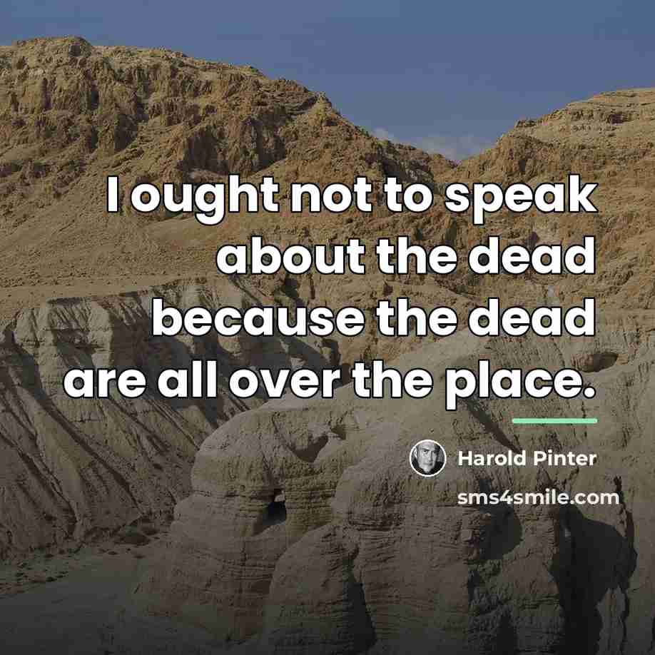 “I ought not to speak about the dead because the…” quote by Harold Pinter