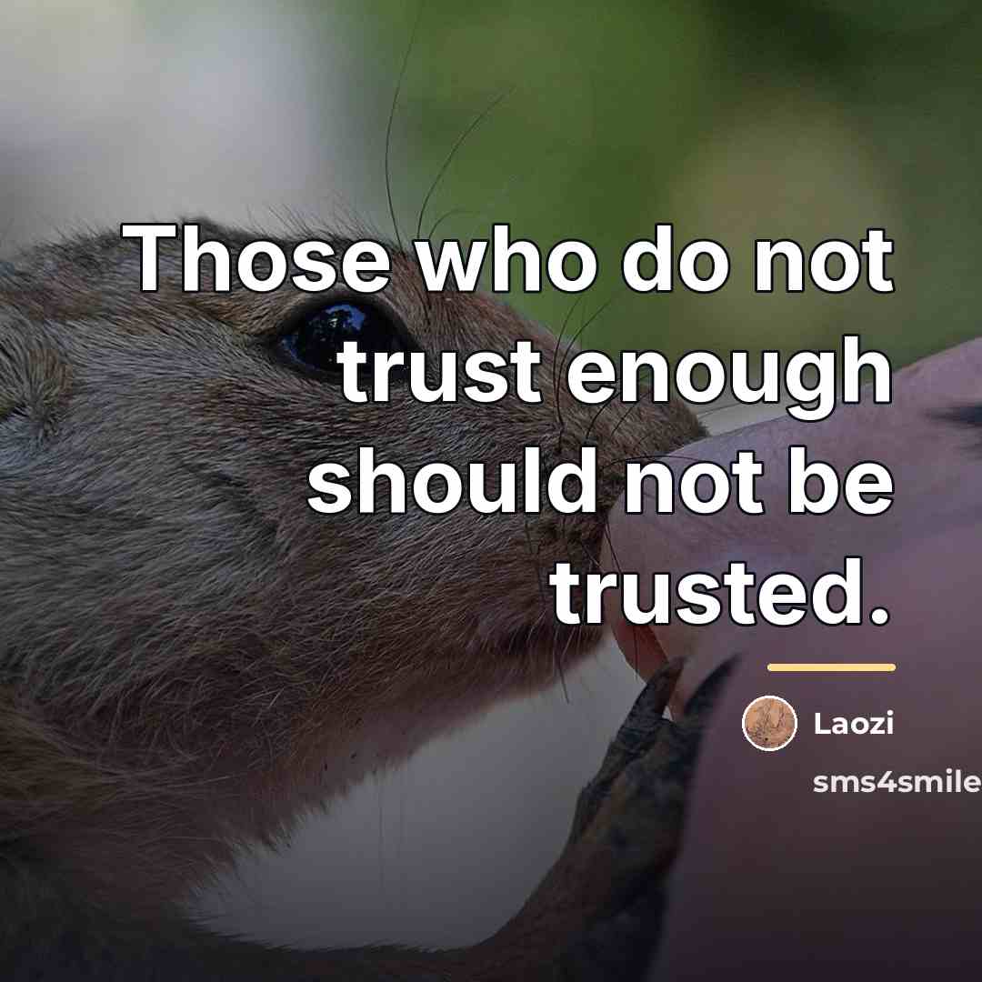 “Those who do not trust enough should not be trusted.…” quote by Laozi