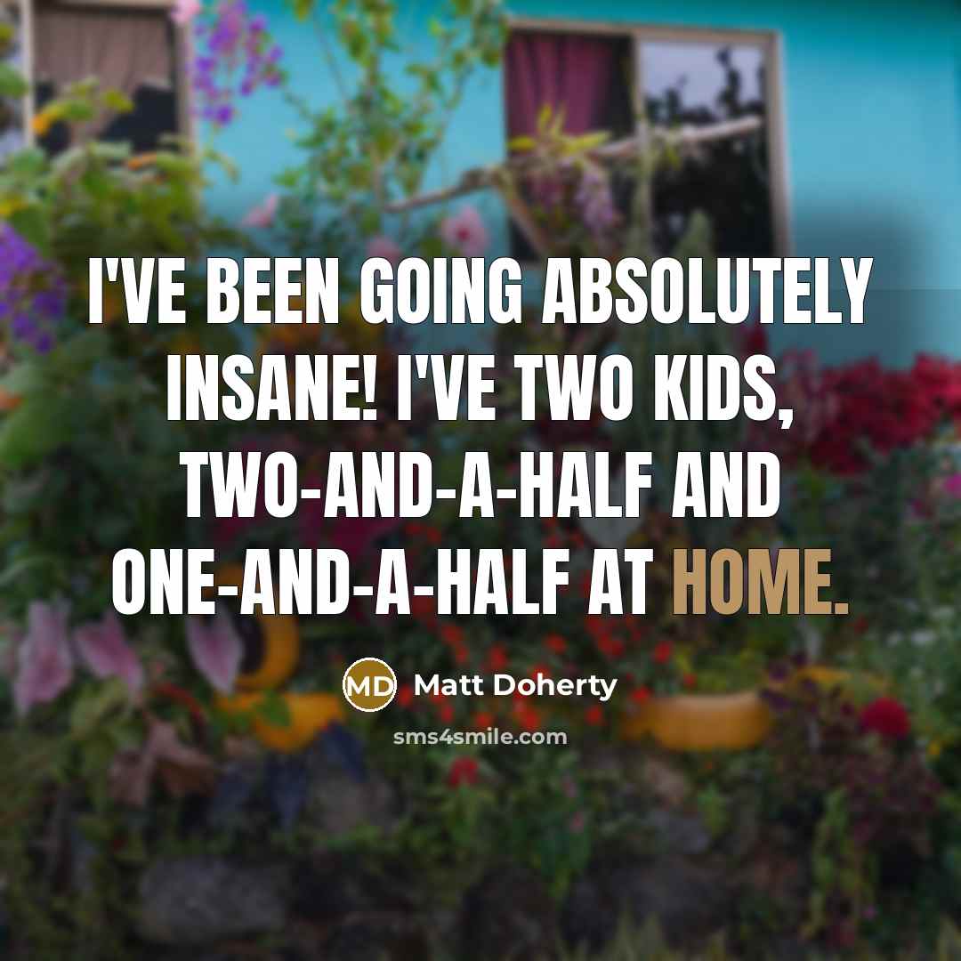 “I've been going absolutely insane! I've two kids, two-and-a-half and…” quote by Matt Doherty