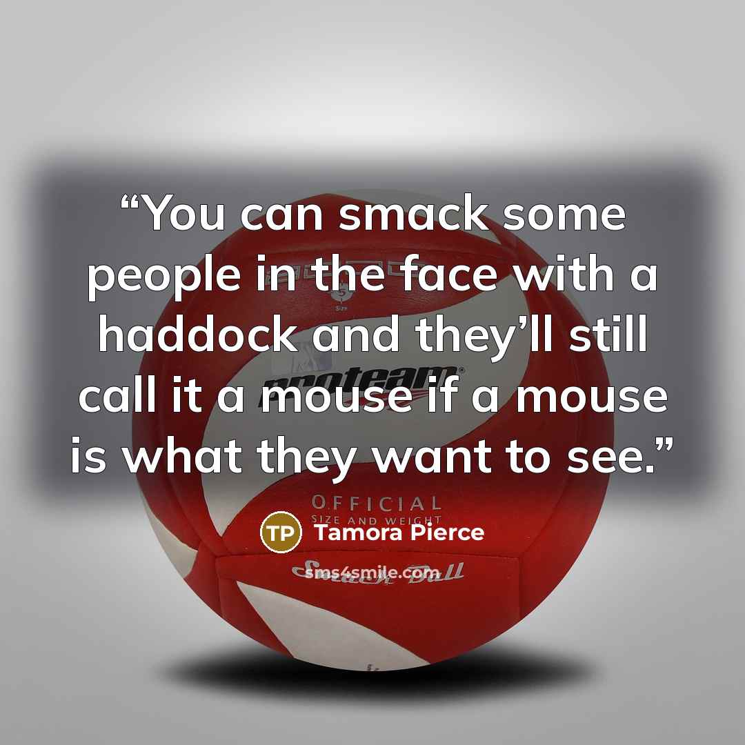 “You can smack some people in the face with a haddock and they’ll still call it a mouse if a mouse is what they want to see.” quote by Tamora Pierce