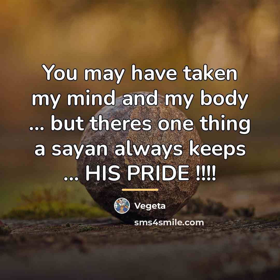“You may have taken my mind and my body ...…” quote by Vegeta
