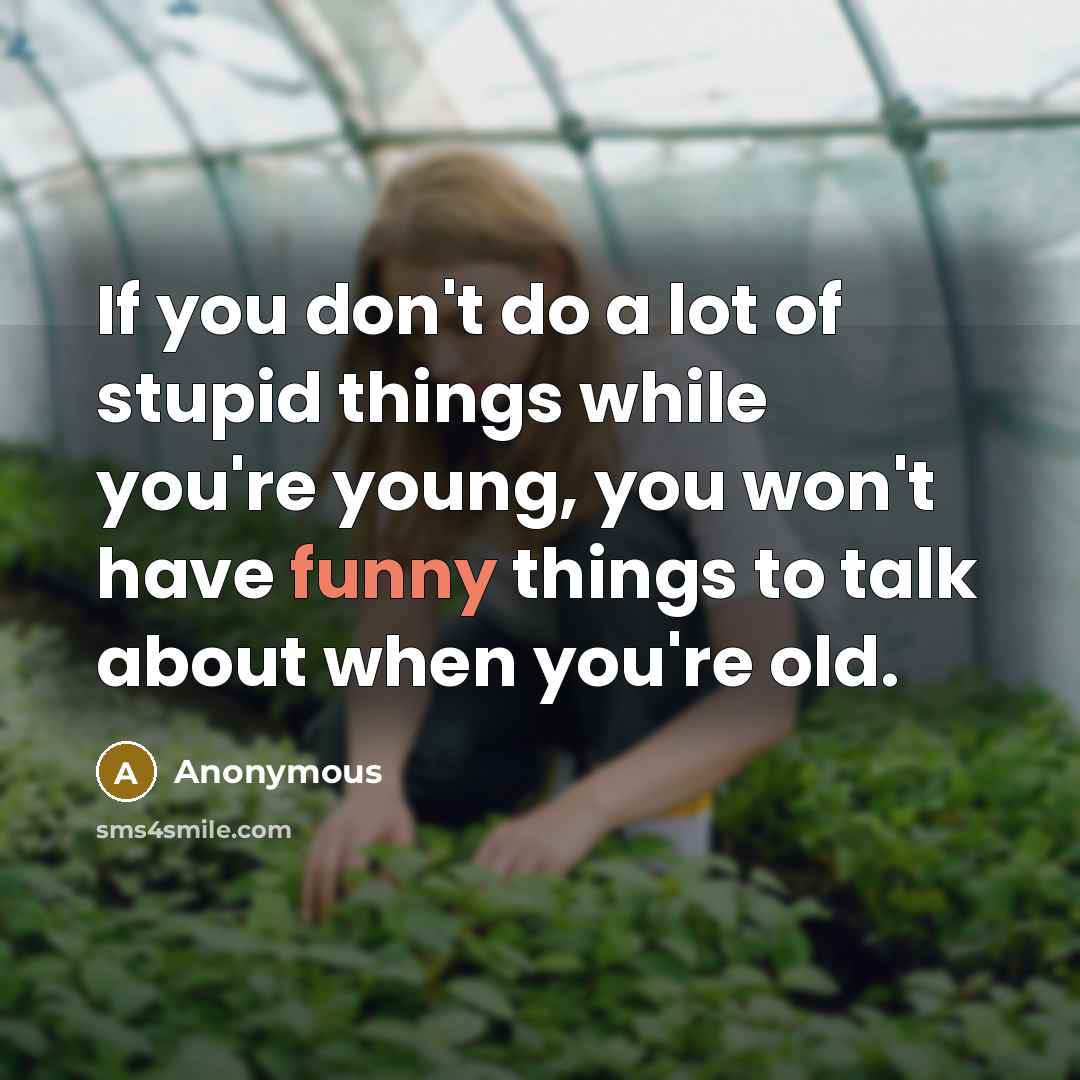 “If you don't do a lot of stupid things while…” quote by Anonymous