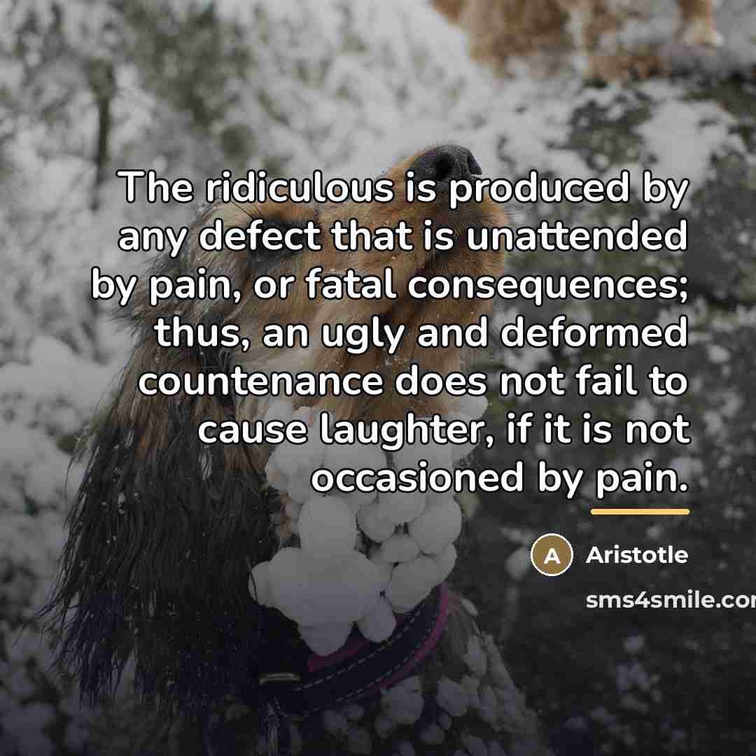 “The ridiculous is produced by any defect that is unattended…” quote by Aristotle