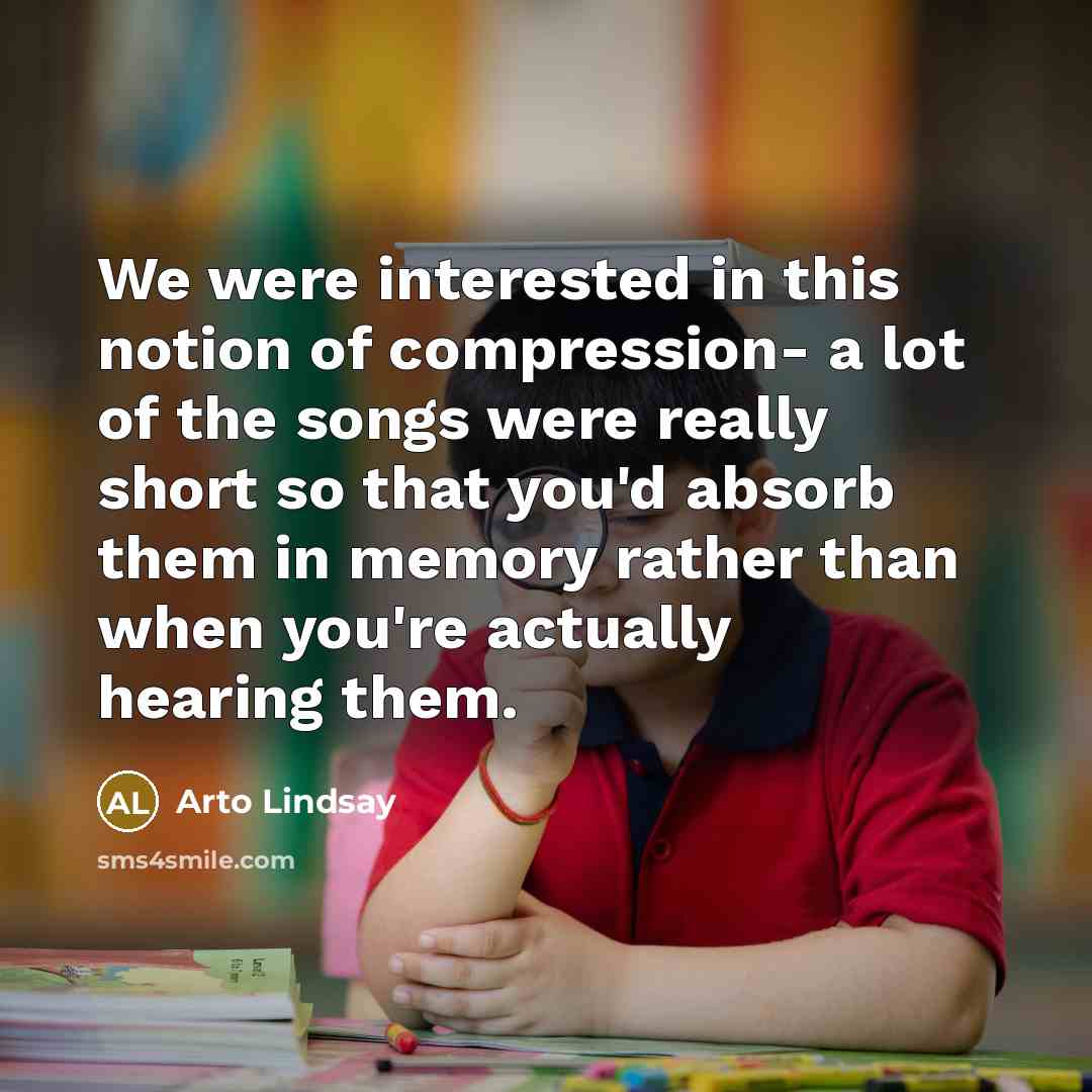 “We were interested in this notion of compression- a lot…” quote by Arto Lindsay