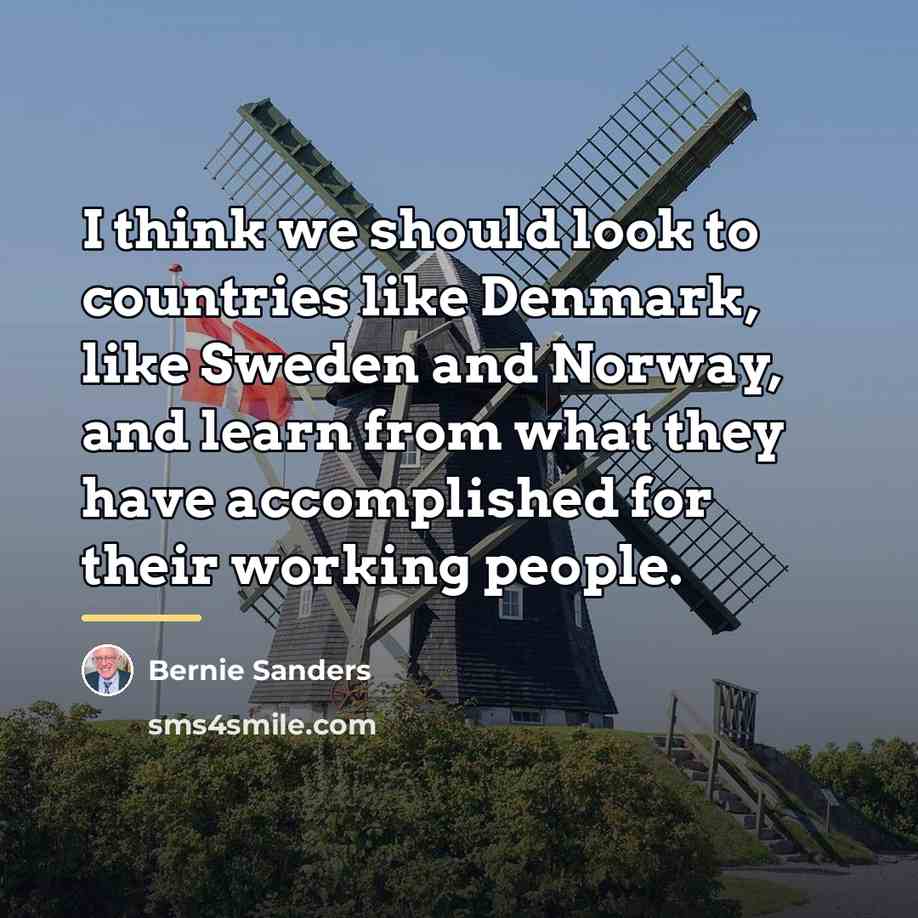 “I think we should look to countries like Denmark, like…” quote by Bernie Sanders