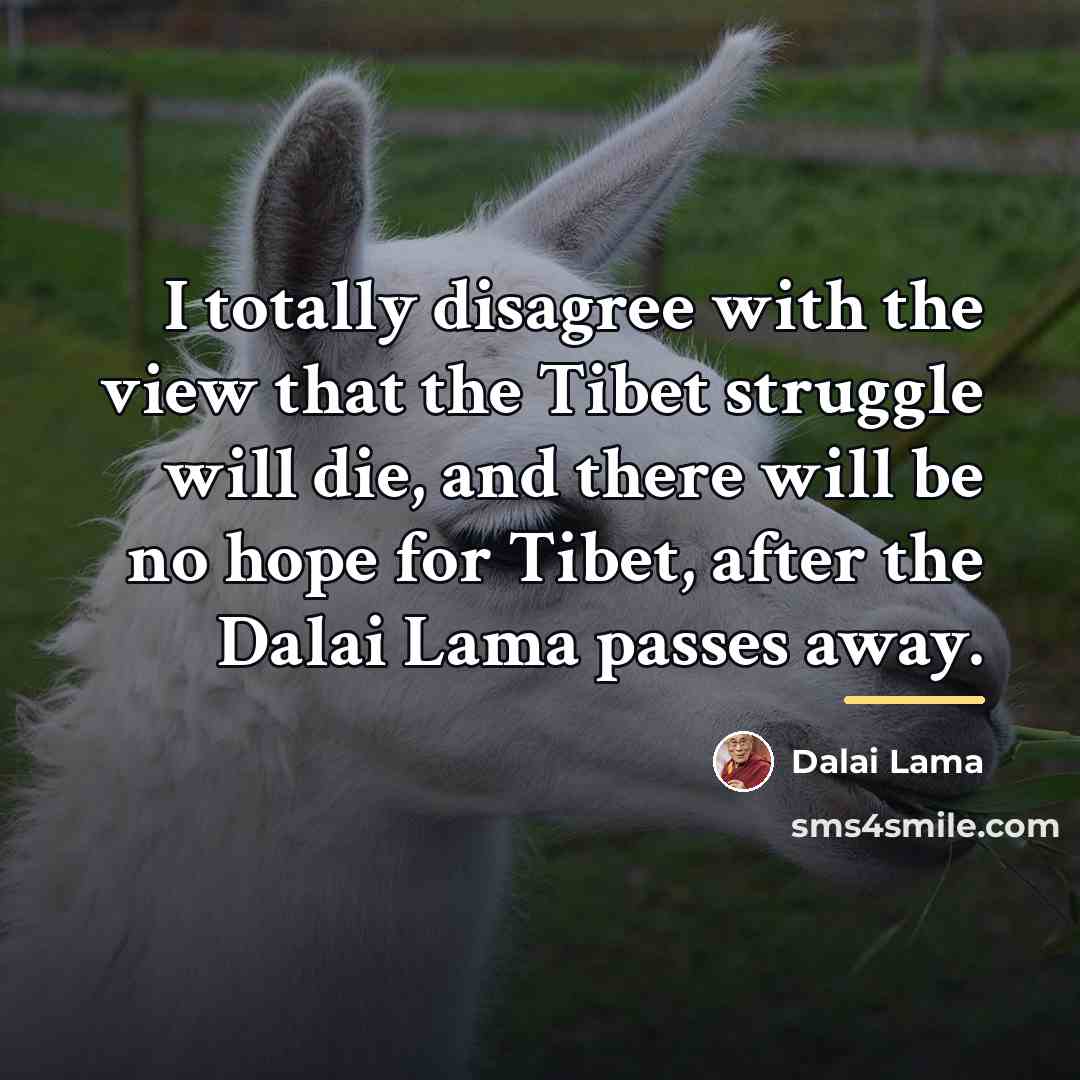 “I totally disagree with the view that the Tibet struggle…” quote by Dalai Lama