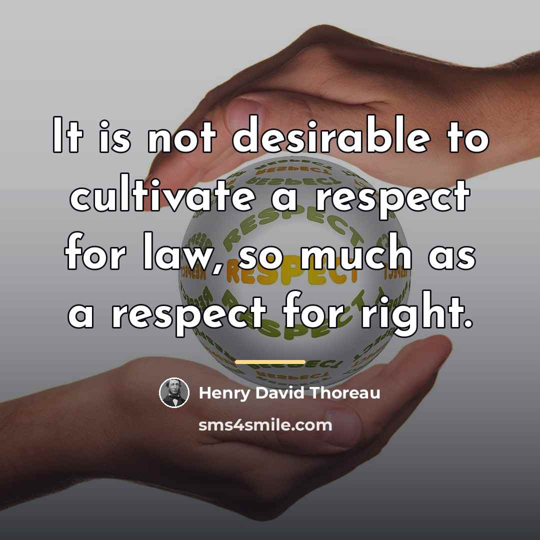 “It is not desirable to cultivate a respect for law,…” quote by Henry David Thoreau