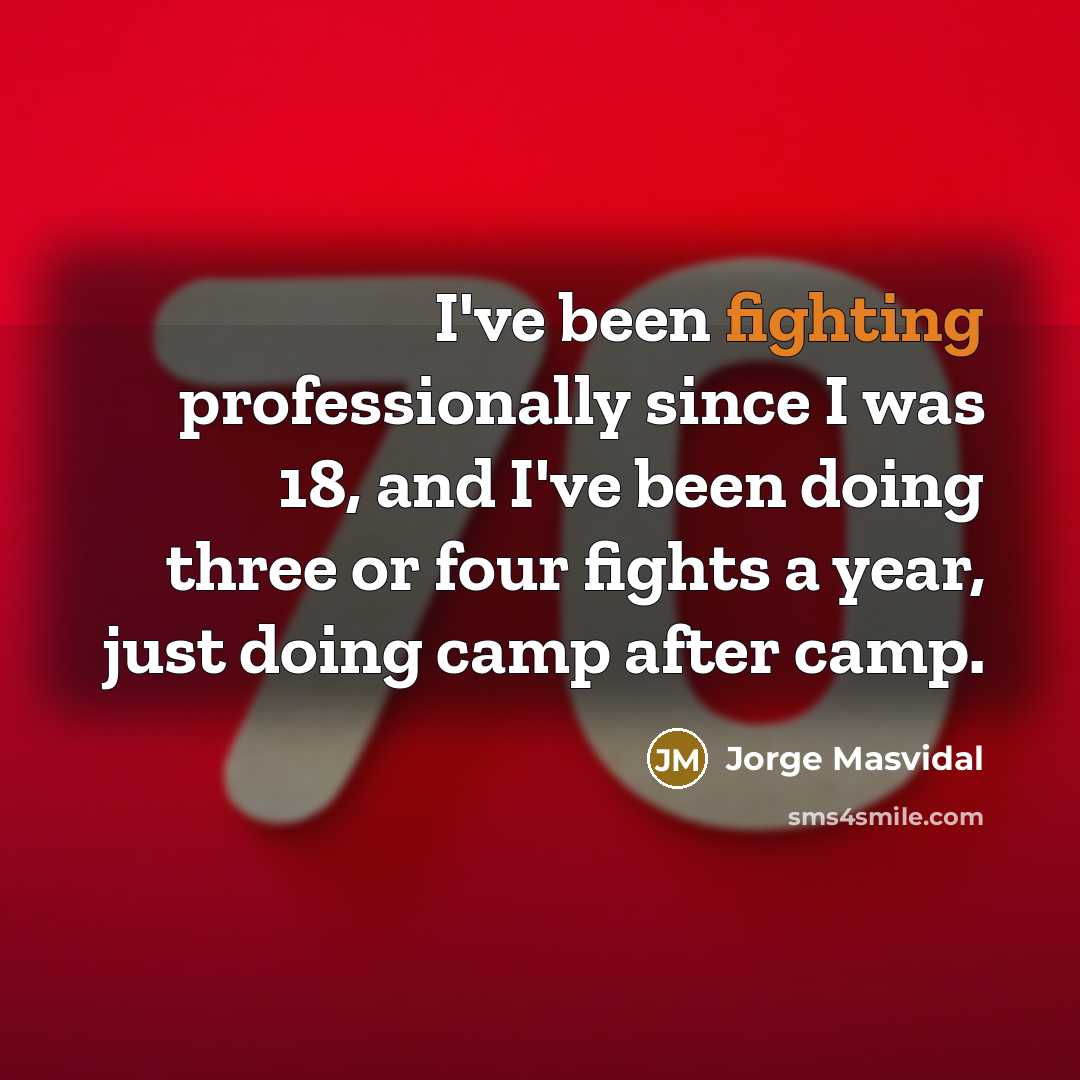 “I've been fighting professionally since I was 18, and I've…” quote by Jorge Masvidal