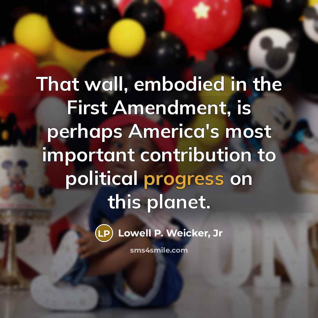 “That wall, embodied in the First Amendment, is perhaps America's…” quote by Lowell P. Weicker, Jr