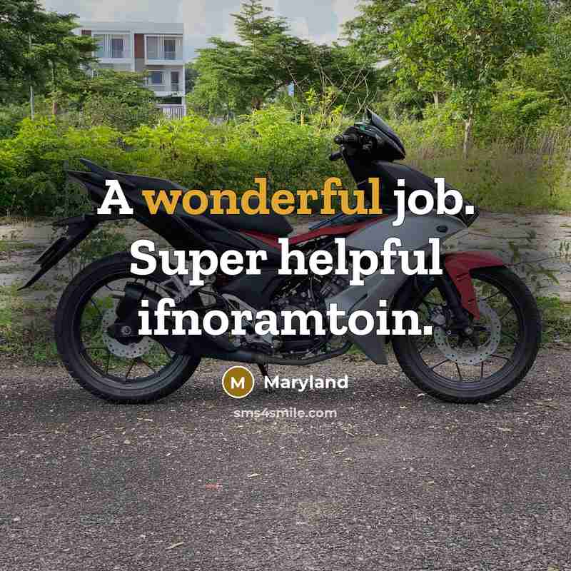 “A wonderful job. Super helpful ifnoramtoin.” quote by Maryland