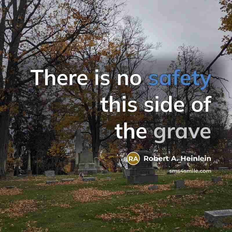“There is no safety this side of the grave…” quote by Robert A. Heinlein