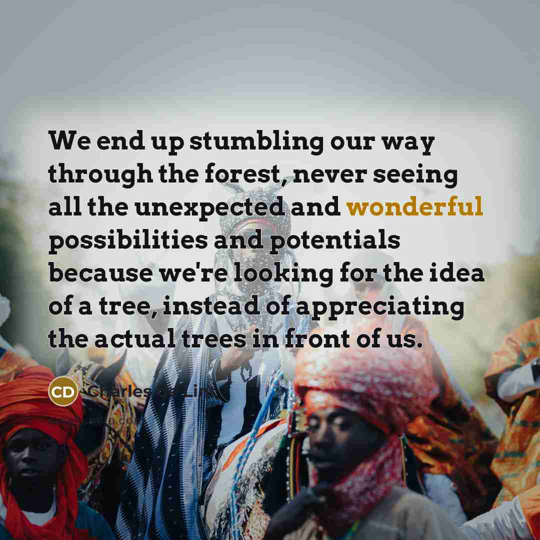 “We end up stumbling our way through the forest, never…” quote by Charles de Lint