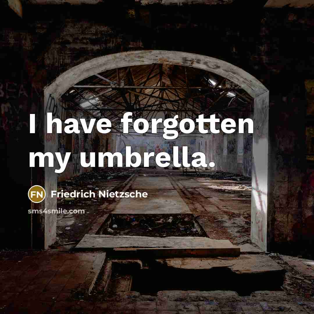 “I have forgotten my umbrella.…” quote by Friedrich Nietzsche