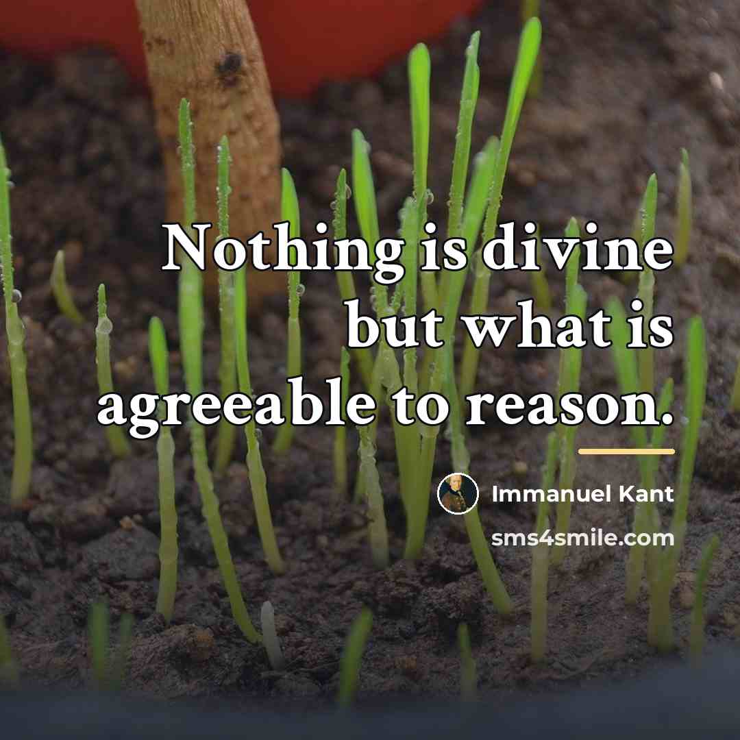 “Nothing is divine but what is agreeable to reason.…” quote by Immanuel Kant