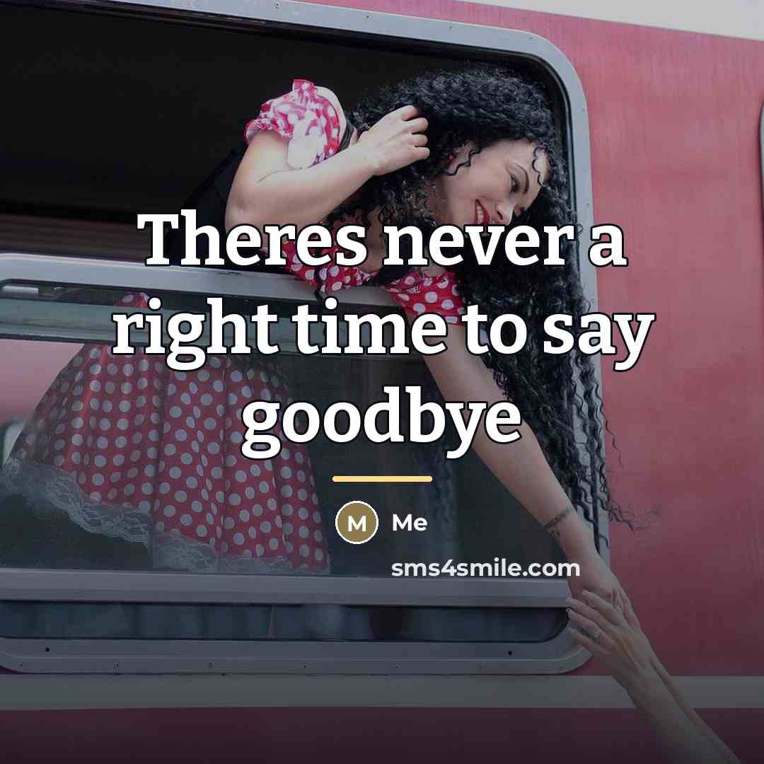 “Theres never a right time to say goodbye…” quote by Me