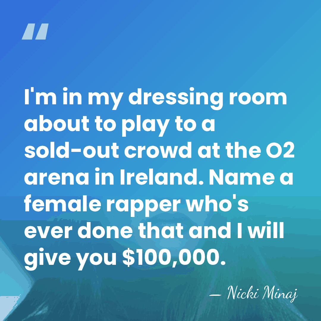 I'm in my dressing room about to play to a sold-out crowd&hellip; - Nicki Minaj