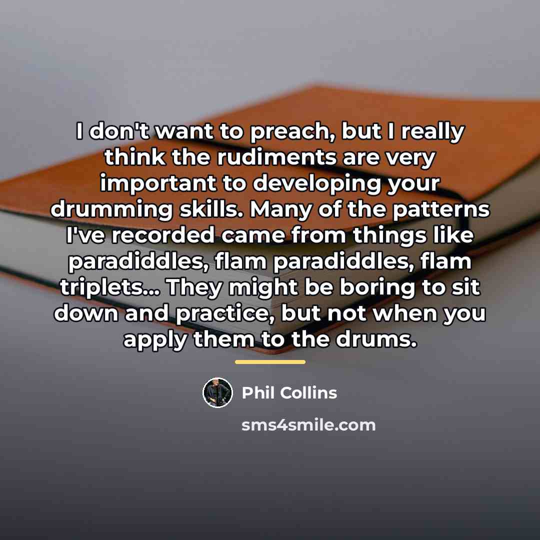 “I don't want to preach, but I really think the…” quote by Phil Collins