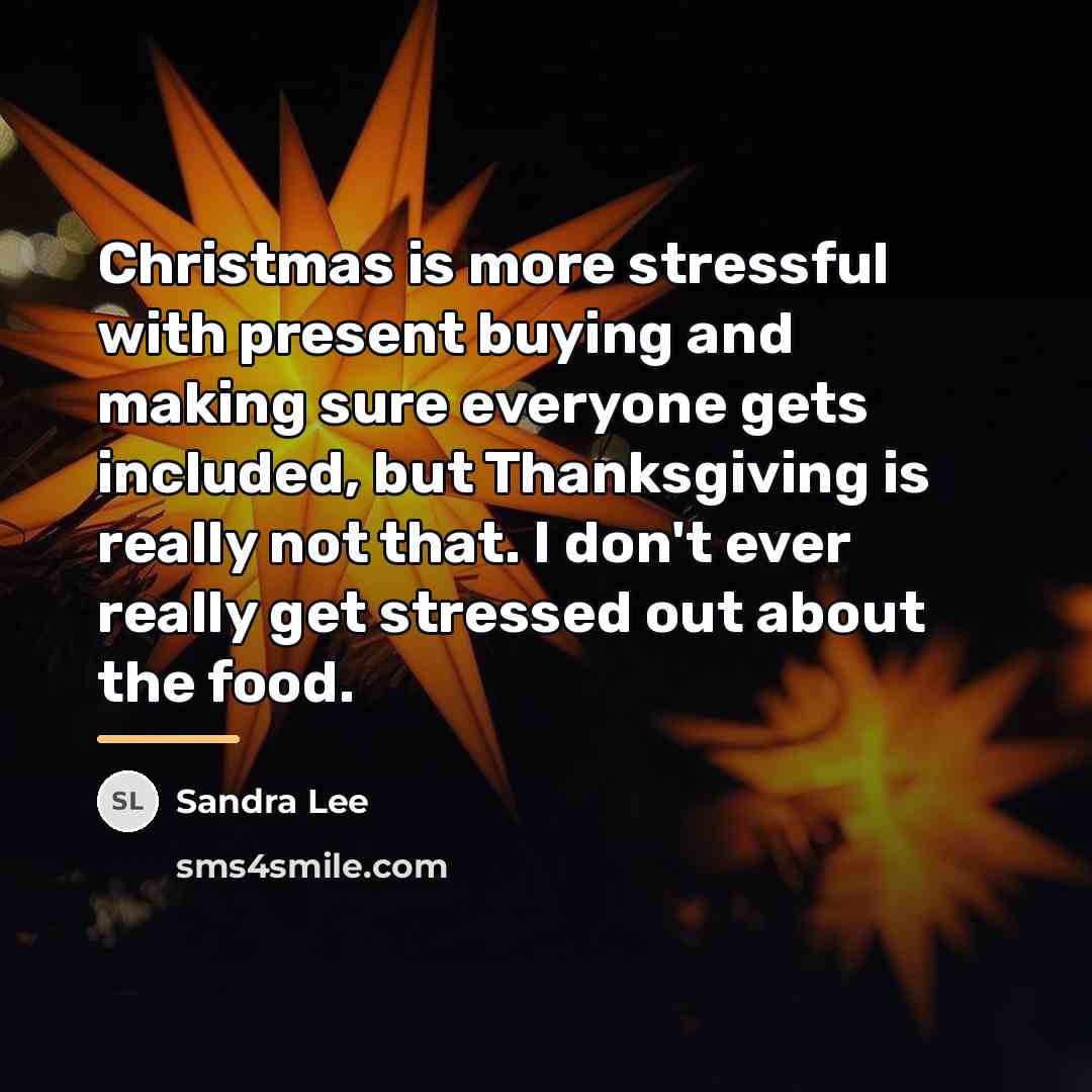 “Christmas is more stressful with present buying and making sure…” quote by Sandra Lee