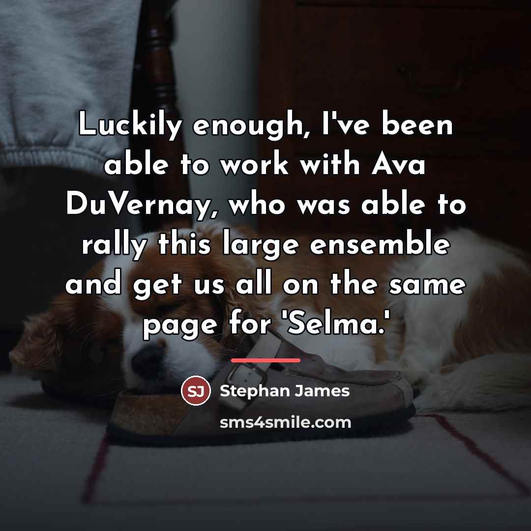 “Luckily enough, I've been able to work with Ava DuVernay,…” quote by Stephan James