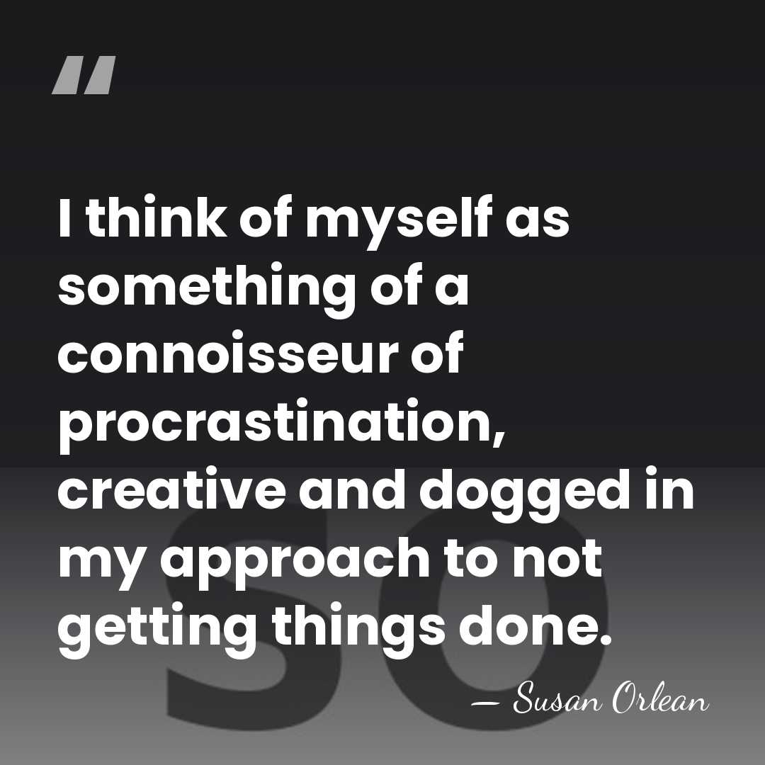 I think of myself as something of a connoisseur of procrastination, creative&hellip; - Susan Orlean