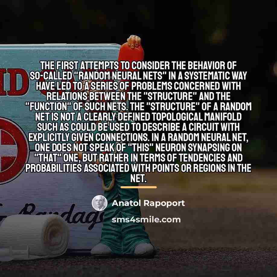 “The first attempts to consider the behavior of so-called "random…” quote by Anatol Rapoport