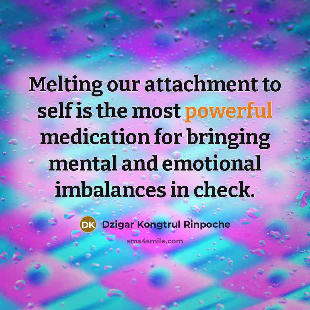“Melting our attachment to self is the most powerful medication…” quote by Dzigar Kongtrul Rinpoche