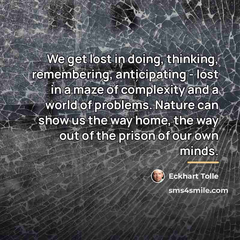 “We get lost in doing, thinking, remembering, anticipating - lost…” quote by Eckhart Tolle