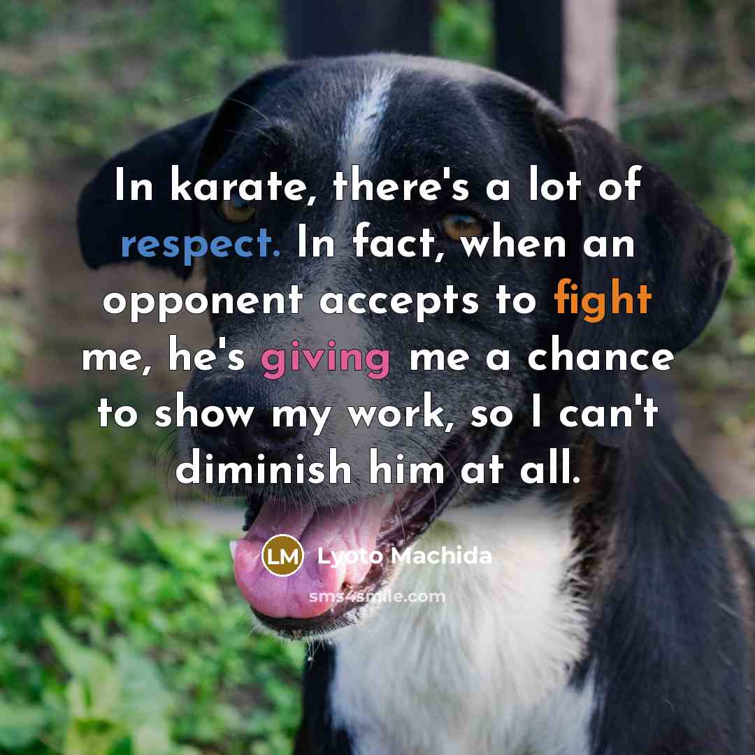 “In karate, there's a lot of respect. In fact, when…” quote by Lyoto Machida