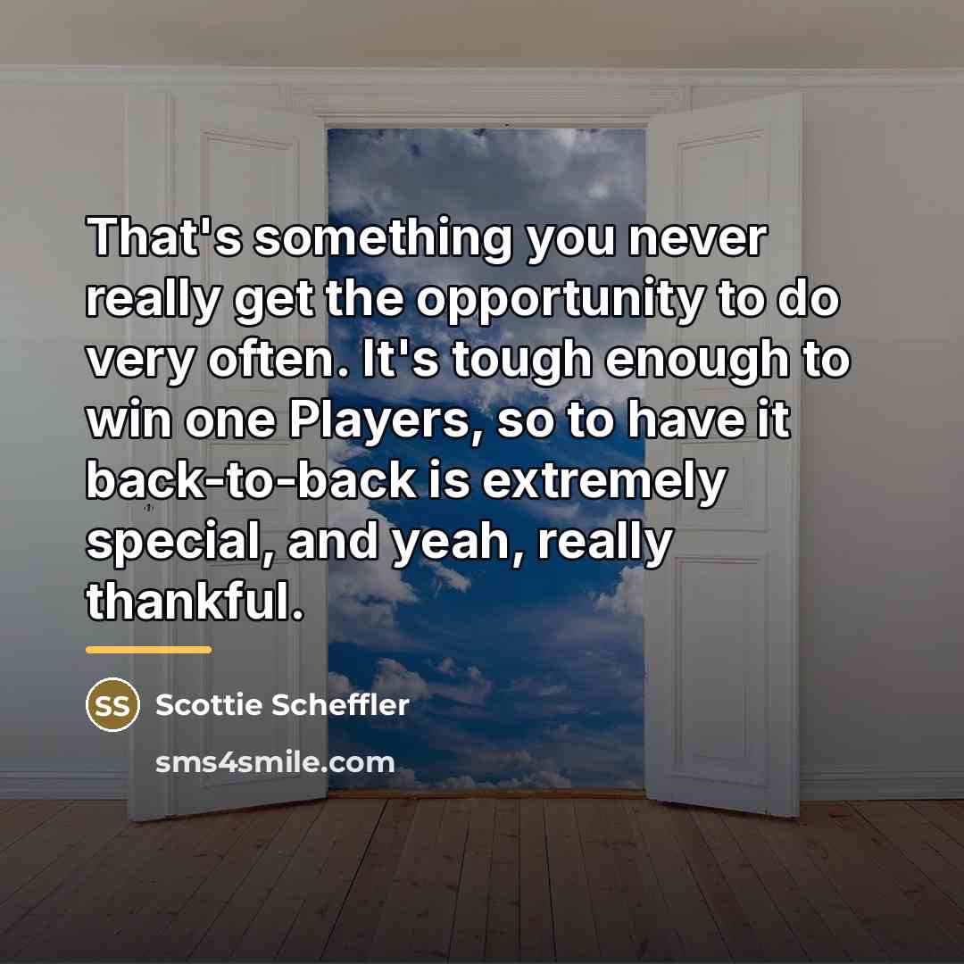 “That's something you never really get the opportunity to do…” quote by Scottie Scheffler