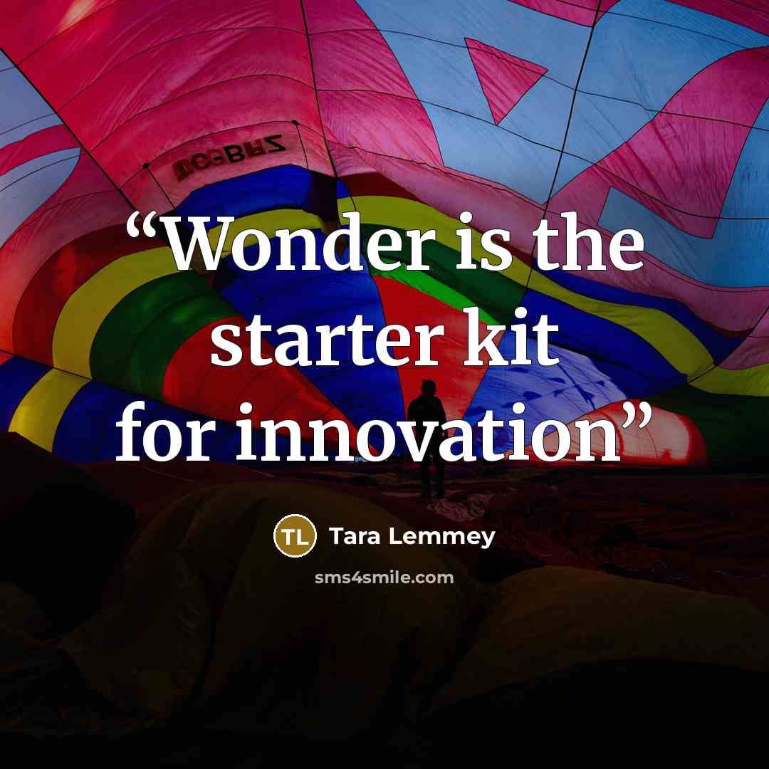 “Wonder is the starter kit for innovation” quote by Tara Lemmey