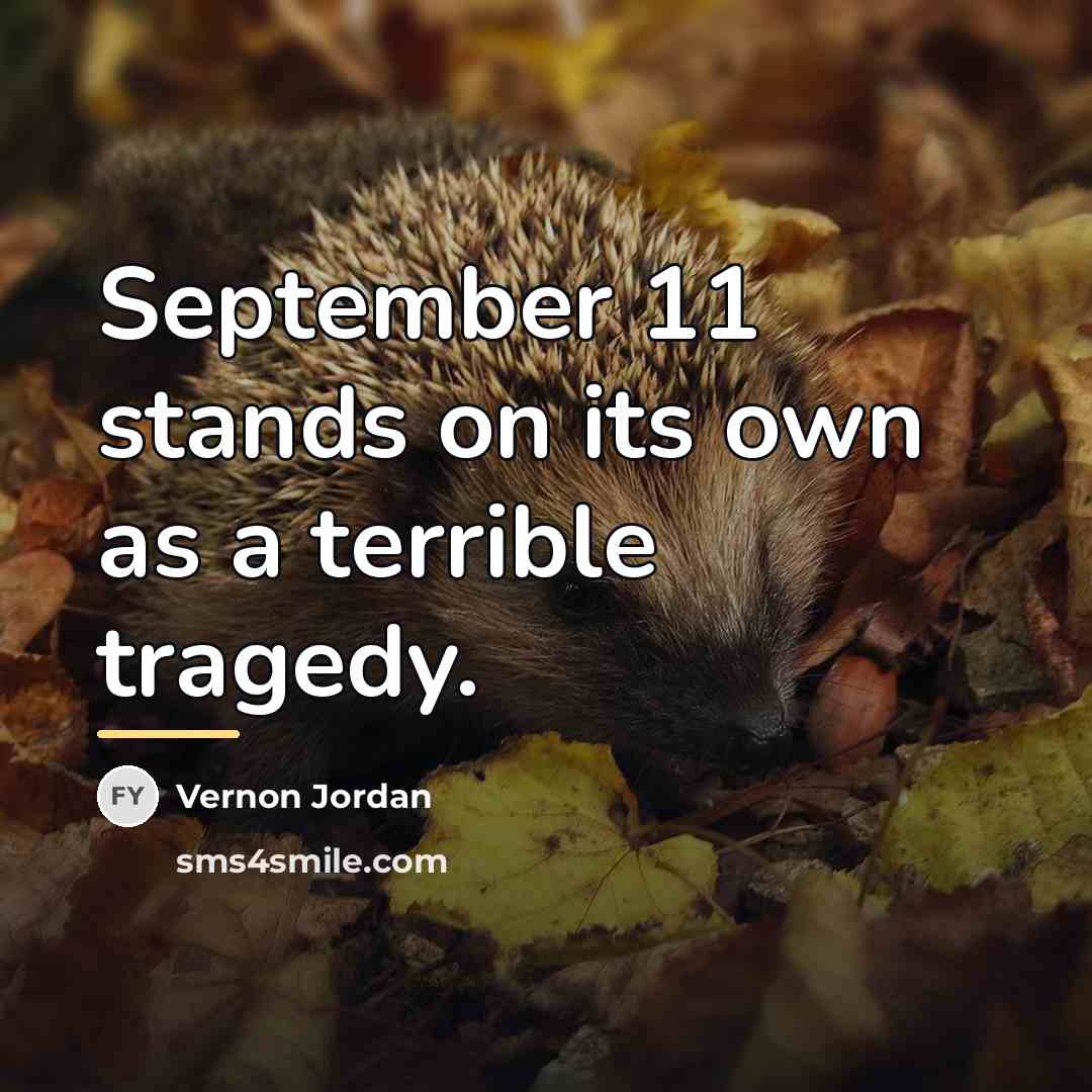 “September 11 stands on its own as a terrible tragedy.…” quote by Vernon Jordan