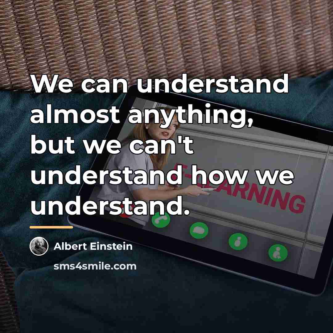 “We can understand almost anything, but we can't understand how…” quote by Albert Einstein